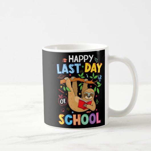 Letzter Schulkid-Lehrer Niedlicher Sloth Graduati Kaffeetasse (Rechts)