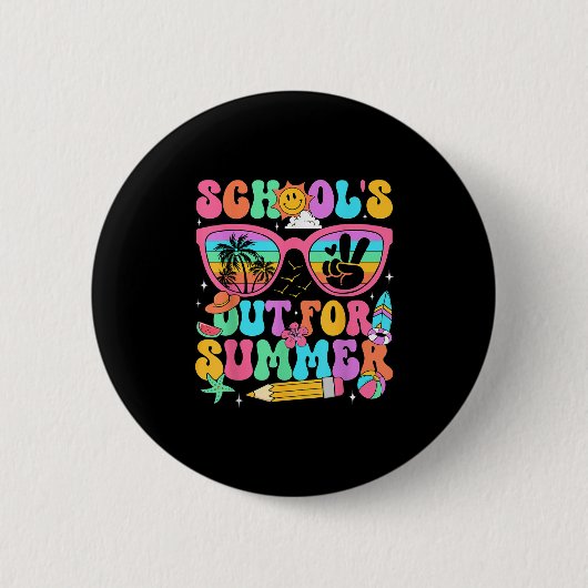Letzter Schullehrertag im Sommer Button (Vorderseite)