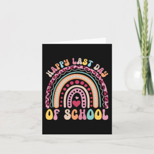 Letzter Schullehrertag Schüler Leopard Regenbogen Karte