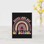 Letzter Schullehrertag Schüler Leopard Regenbogen Karte (Gelbe Blume)