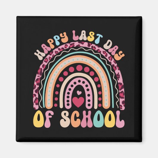 Letzter Schullehrertag Schüler Leopard Regenbogen Magnet (Vorne)
