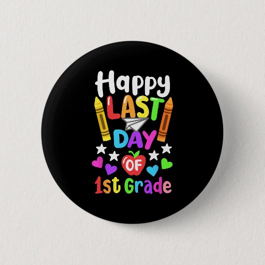 Letzter Schultag 1. Klasse CL 2024 Kinder Button (Vorderseite)
