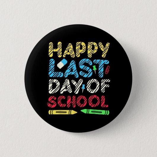 Letzter Schultag 2024 Grad Schüler Kinder Button (Vorderseite)