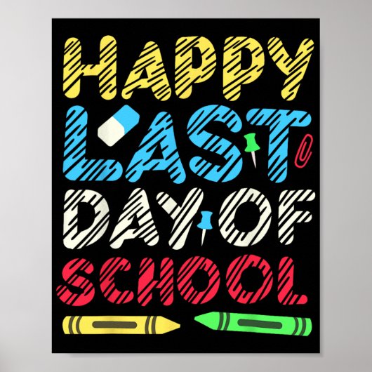 Letzter Schultag 2024 Grad Schüler Kinder Poster (Vorne)