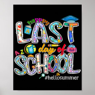 Letzter Schultag 2024 Hallo Sommer Jungen Mädchen Poster