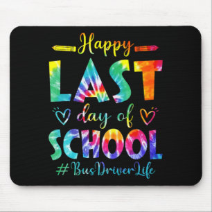 Letzter Schultag Busfahrer Leben Sommer Tie Dye Mousepad