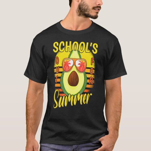 Letzter Schultag für Sommerurlaub Avocad T-Shirt (Vorderseite)