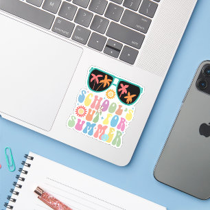 Letzter Schultag Groovy Schule ist für den Sommer  Aufkleber