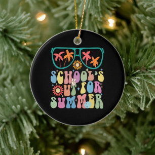 Letzter Schultag Groovy Schule ist für den Sommer  Keramik Ornament