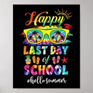 Letzter Schultag Hallo Sommer Lehrer Schüler Poster