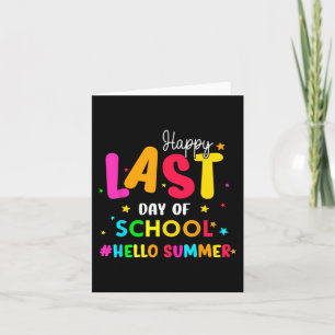 Letzter Schultag Hallo Sommer Schüler und unterric Karte