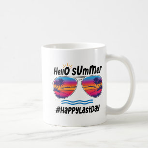 Letzter Schultag Hallo Sommer Sungles Beach 2 Kaffeetasse