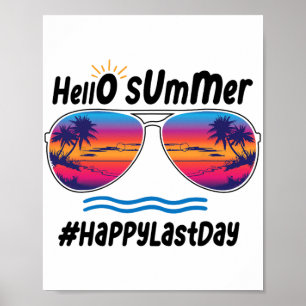 Letzter Schultag Hallo Sommer Sungles Beach 2 Poster