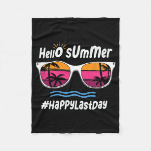 Letzter Schultag Hallo Sommer Sungles Strand 3 Fleecedecke