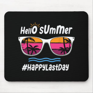 Letzter Schultag Hallo Sommer Sungles Strand 3 Mousepad