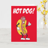Letzter Schultag Hot Dog Karte (Gelbe Blume)