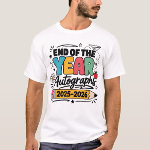 Letzter Schultag Jahresende Autogramme 2026 T-Shirt