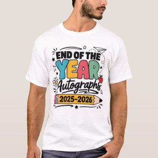 Letzter Schultag Jahresende Autogramme 2026 T-Shirt
