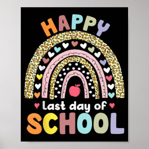 Letzter Schultag Lehrer Schüler Abschluss Regen Poster