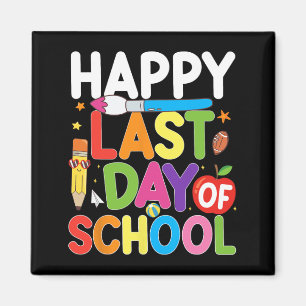 Letzter Schultag Lehrer Schüler Sommer Abschlussfe Magnet