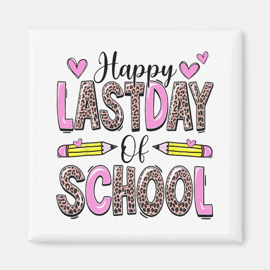 Letzter Schultag Leopard Lehrer Student Graduat Magnet (Vorne)