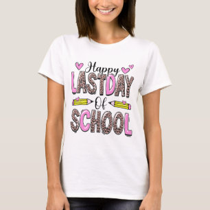 Letzter Schultag Leopard Lehrer Student Graduat T-Shirt