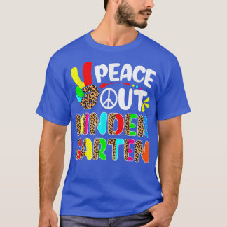 Letzter Schultag Leopard Peace Out Kindergarten  T-Shirt