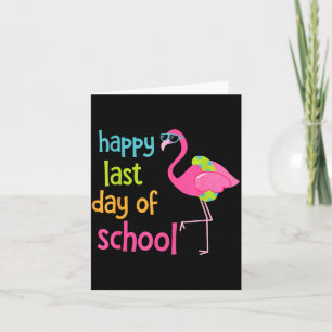 Letzter Schultag Shirt Damen Flamingo Sommer Karte