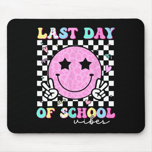 Letzter Schultag Stimmung Lehrer Schüler Groovy Gr Mousepad (Vorne)