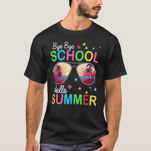 Letzter Schultag Sunglass Hallo Sommerlehrer S T-Shirt (Vorderseite)