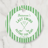 Letzter Schwung Golf Country Club Bachelorette bev Geschenkanhänger (Vorderseite)