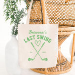 Letzter Schwung Golf Country Club Bachelorette bev Tragetasche<br><div class="desc">Letzte Swing vor dem Ring Golf Country Club Thema Bachelorette Wochenende Brautjungfrau Gefallen und Geschenke personalisiert Bachelorette Tasche,  Junggeselinnen-Abschied Salbei Grün Golf Tote Tasche Bachelorette Geschenke Brautparty bevorzugt</div>