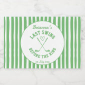 Letzter Schwung Golf Country Club Bachelorette Gef Schaumweinetikett (Einzelnes Label)