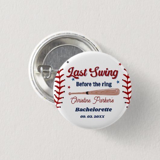 Letzter Schwung vor Baseball Bachelorette Button (Vorne & Hinten)