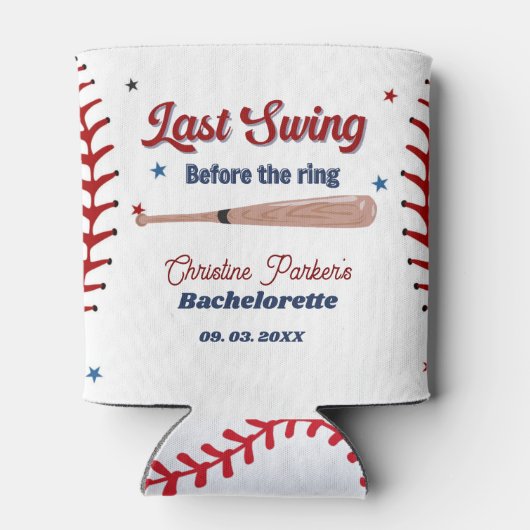 Letzter Schwung vor Baseball Bachelorette Dosenkühler (Rückseite)