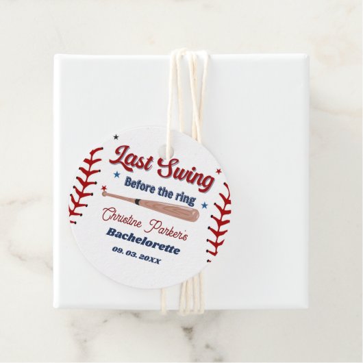 Letzter Schwung vor Baseball Bachelorette Geschenkanhänger (Beispiel)