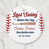Letzter Schwung vor Baseball Bachelorette Geschenkanhänger (Vorderseite)