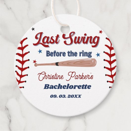 Letzter Schwung vor Baseball Bachelorette Geschenkanhänger (Vorderseite)