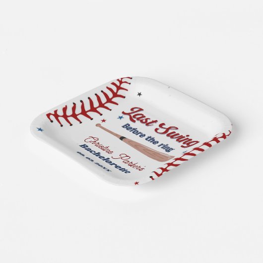 Letzter Schwung vor Baseball Bachelorette Pappteller (Gewinkelt)