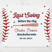 Letzter Schwung vor Baseball Bachelorette Schaumweinetikett (Einzelnes Label)