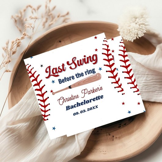 Letzter Schwung vor Baseball Bachelorette Serviette