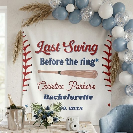 Letzter Schwung vor Baseball Bachelorette Wandteppich