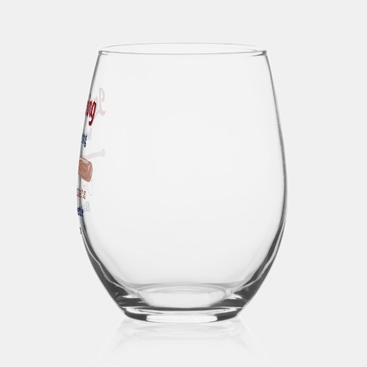 Letzter Schwung vor Baseball Bachelorette Weinglas Ohne Stiel (Links)