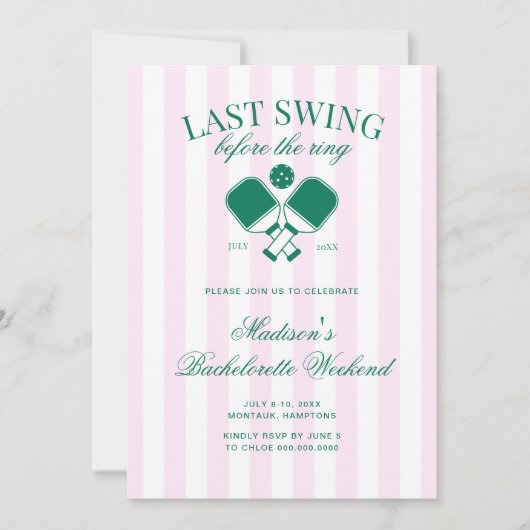 Letzter Schwung vor dem Retro-Pickleball-Ring Einladung (Vorderseite)