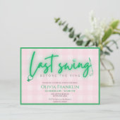 Letzter Schwung vor dem Ring-Brautparty Einladung (Stehend Vorderseite)