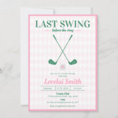 Letzter Schwung vor dem Ring Golf Brautparty Einladung (Vorderseite)
