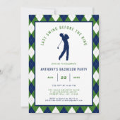 Letzter Schwung vor dem Ring | Golf-Junggesellenab Einladung (Vorderseite)