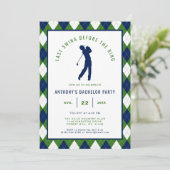 Letzter Schwung vor dem Ring | Golf-Junggesellenab Einladung (Stehend Vorderseite)