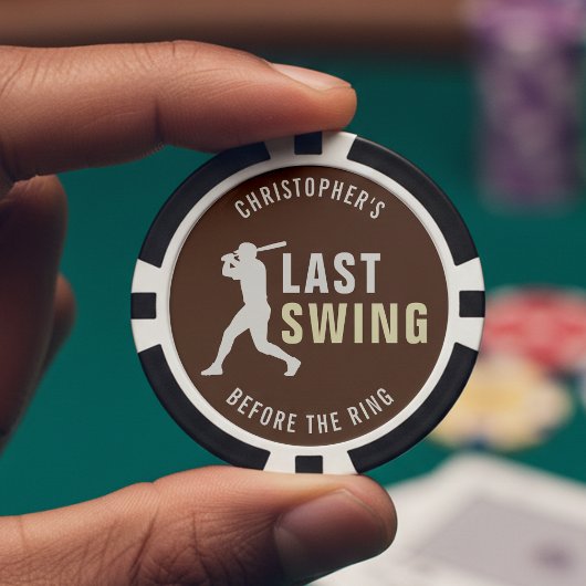 Letzter Schwung vor der Ring Baseball Junggesellen Pokerchips