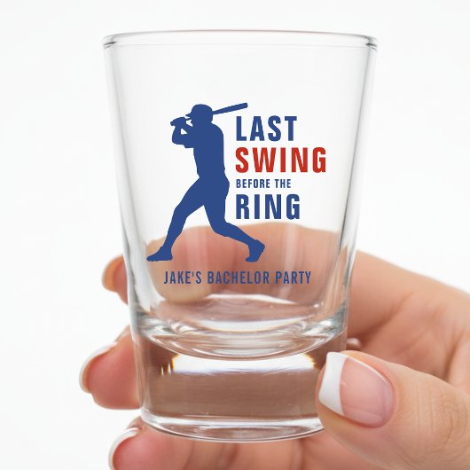 Letzter Schwung vor der Ring Baseball Junggesellen Schnapsglas